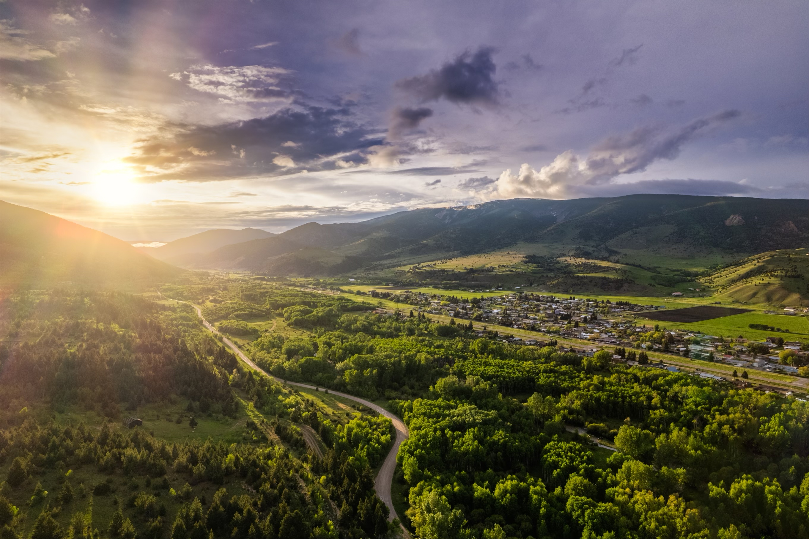 Drone view of Anaconda at sunrise - Photo credit: Hannah Bruha